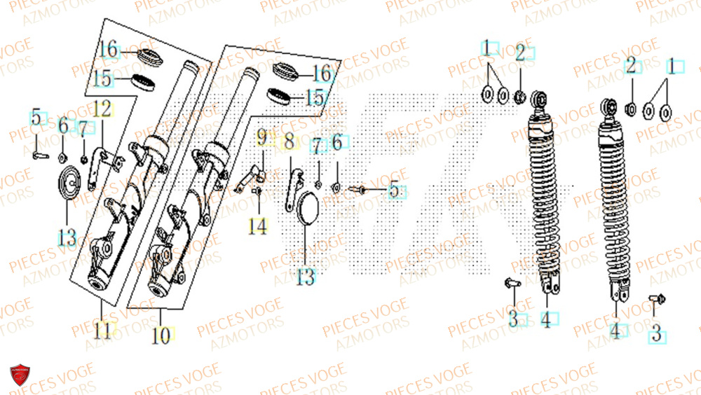 Fourche VOGE Pièces Voge SR1 EURO 5+