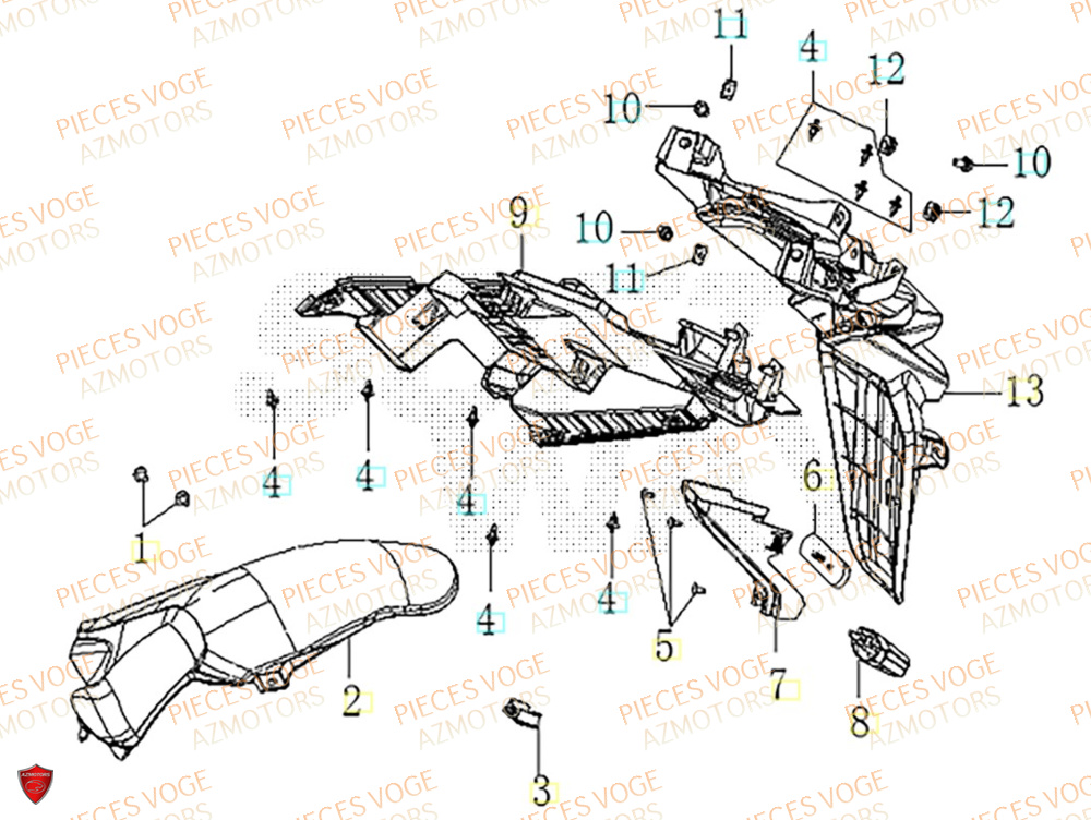 Garde Boue Arriere VOGE Pièces Voge SR1 EURO 5+