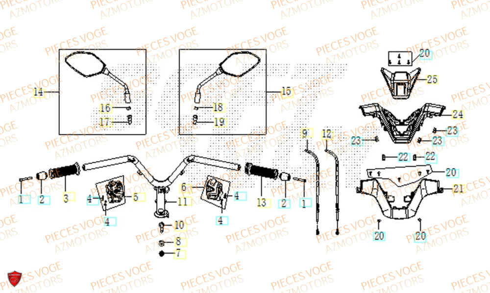 Guidon VOGE Pièces Voge SR1 EURO 5+