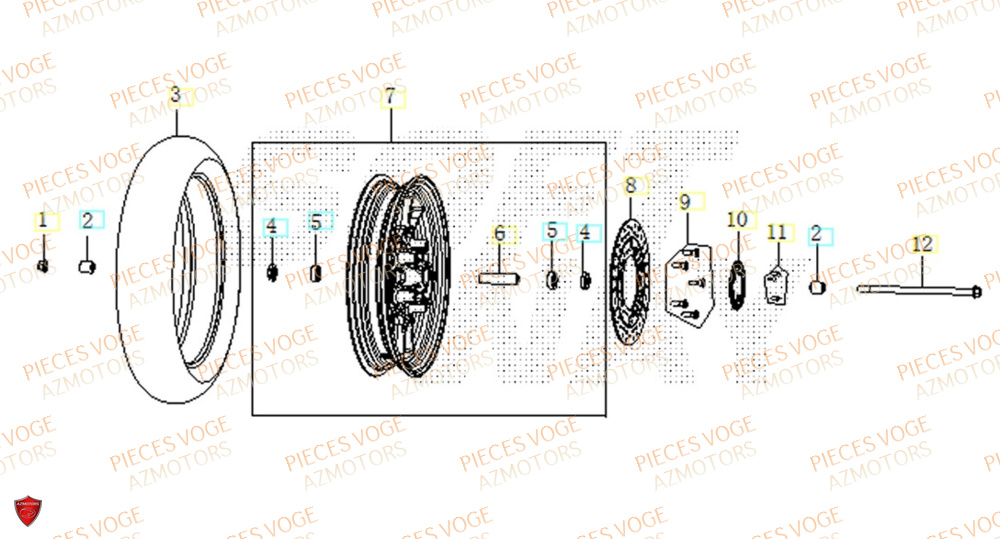Roue Avant VOGE Pièces Voge SR1 EURO 5+