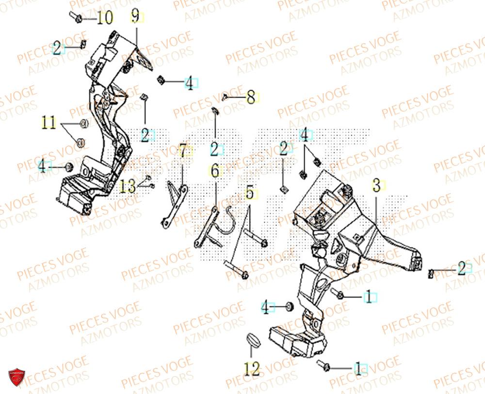 Support Pare Brise VOGE Pièces Voge SR1 EURO 5+