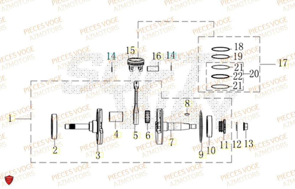 Vilebrequin VOGE Pièces Voge SR1 EURO 5+