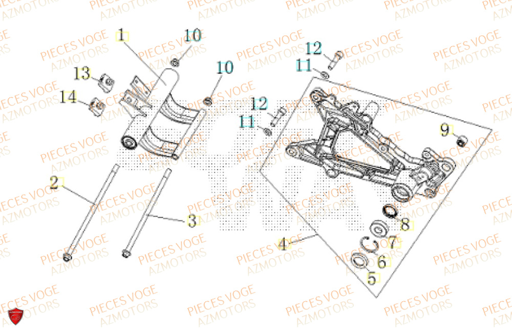 Bras Arriere VOGE Pièces Voge SR16 EURO 5+