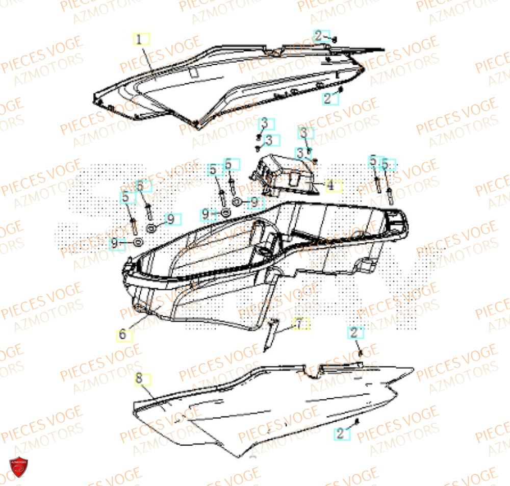 Carenage Arriere VOGE Pièces Voge SR16 EURO 5+