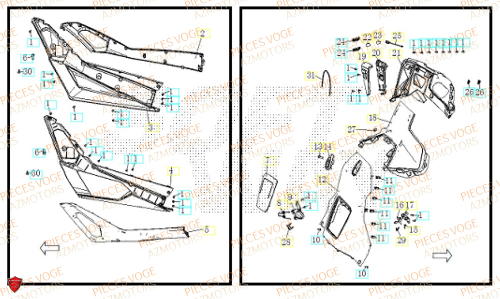 Carenage Central VOGE Pièces Voge SR16 EURO 5+