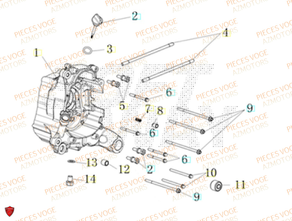 Carter Droit VOGE Pièces Voge SR16 EURO 5+