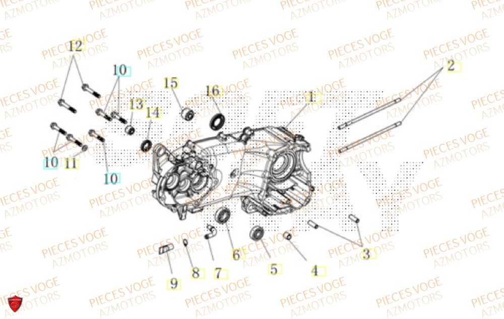 Carter Gauche VOGE Pièces Voge SR16 EURO 5+