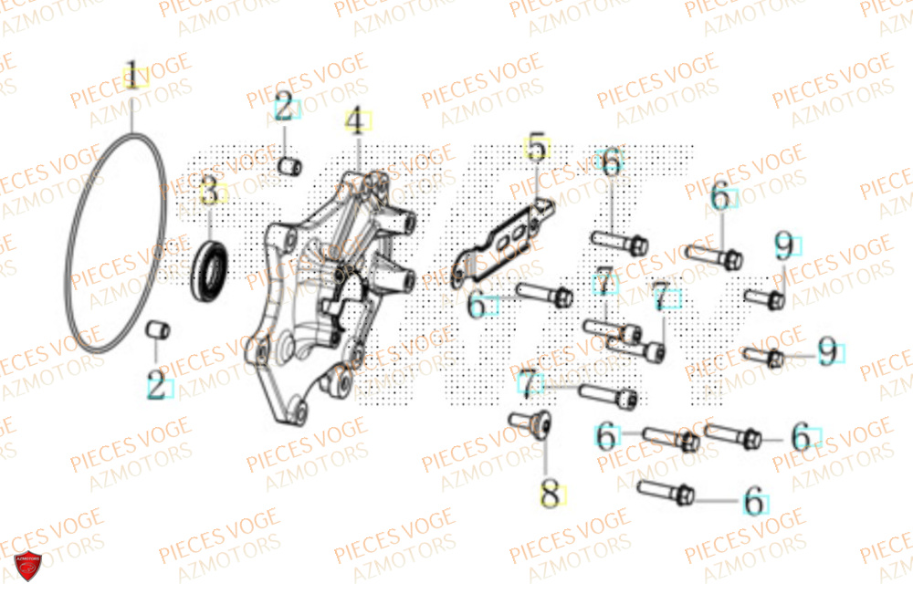 Couvre Carter Droit VOGE Pièces Voge SR16 EURO 5+