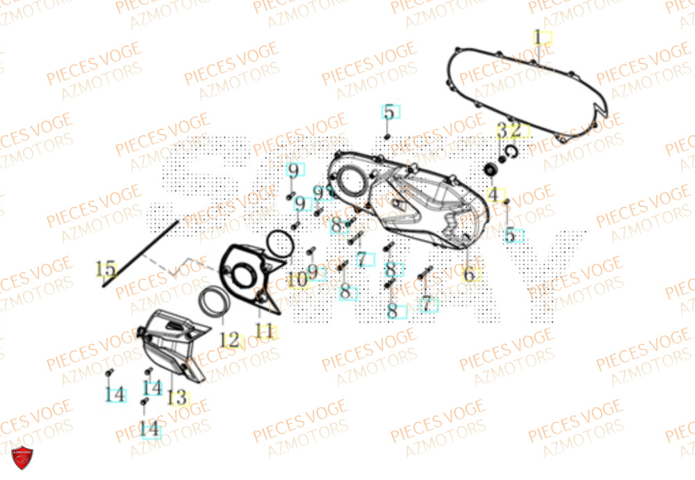 Couvre Carter Gauche VOGE Pièces Voge SR16 EURO 5+