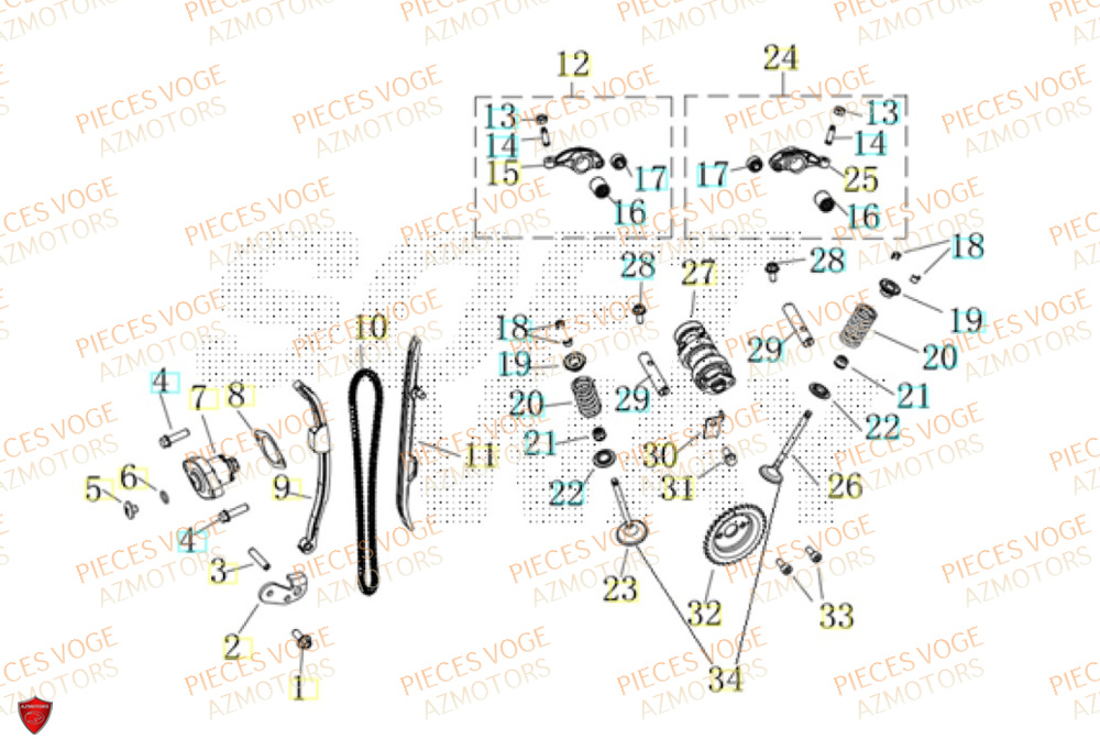 Distribution VOGE Pièces Voge SR16 EURO 5+
