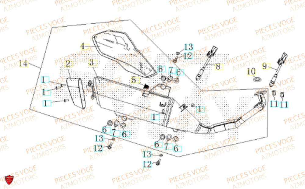 Echappement VOGE Pièces Voge SR16 EURO 5+