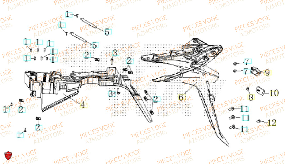 Garde Boue Arriere VOGE Pièces Voge SR16 EURO 5+