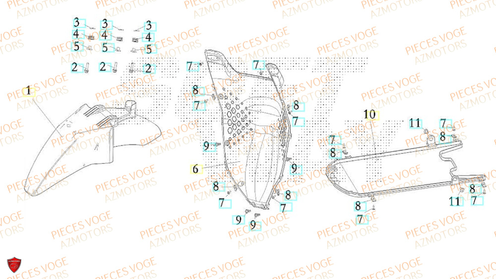 Garde Boue Avant VOGE Pièces Voge SR16 EURO 5+