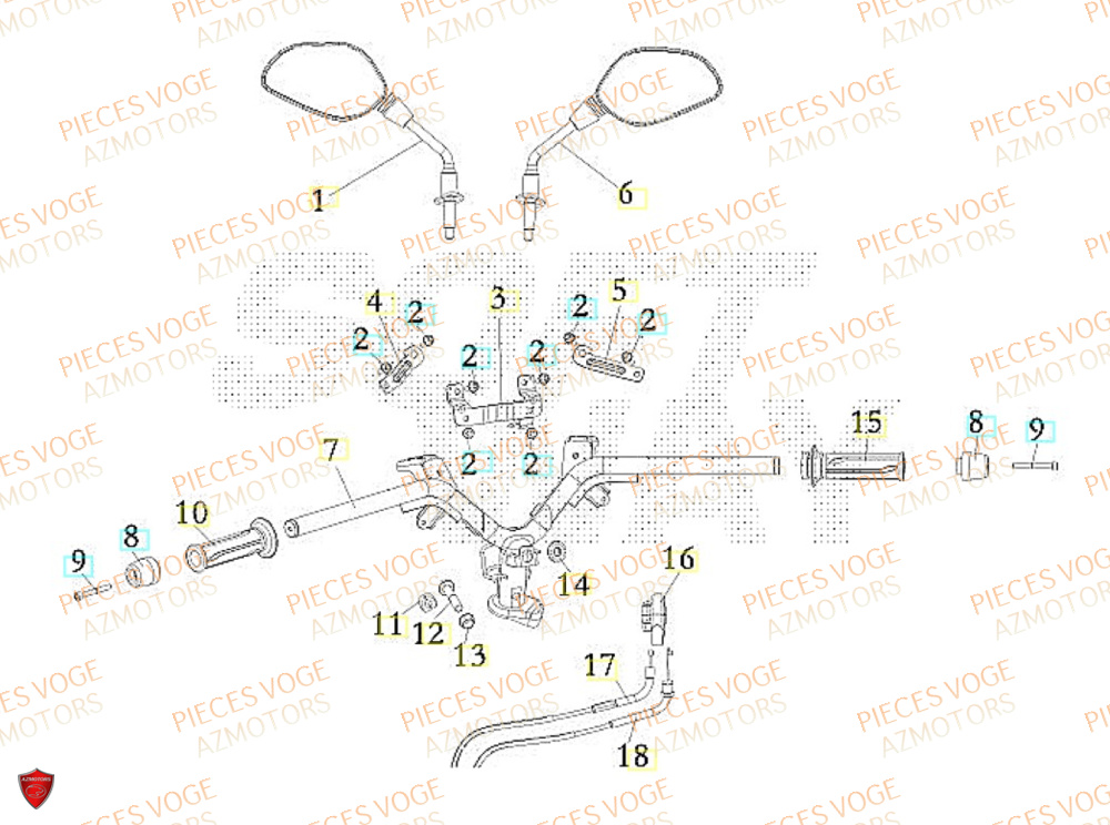 Guidon VOGE Pièces Voge SR16 EURO 5+