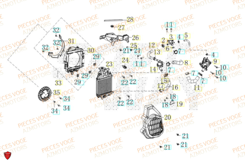 Refroidissement VOGE Pièces Voge SR16 EURO 5+