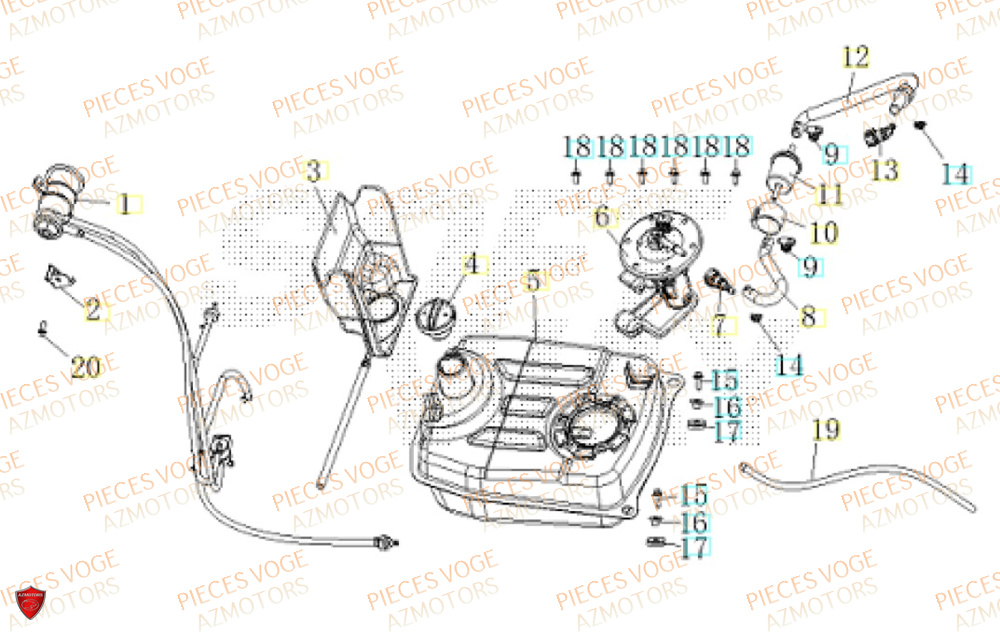 Reservoir VOGE Pièces Voge SR16 EURO 5+