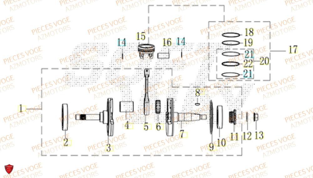 Vilebrequin VOGE Pièces Voge SR16 EURO 5+