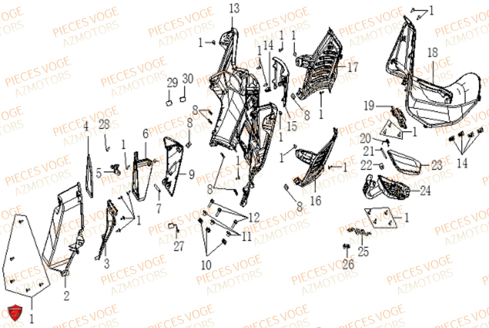 Carenage Central VOGE Pièces Voge SR_1 EURO 5
