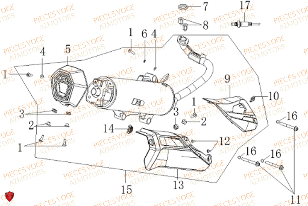 Echappement VOGE Pièces Voge SR_1 EURO 5