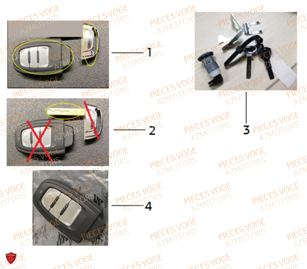 Kit Barillets Clef VOGE Pièces Voge SR_1 EURO 5