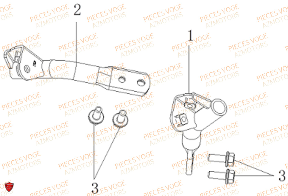 Support Repose Pied Avant VOGE Pièces Voge SR_1 EURO 5