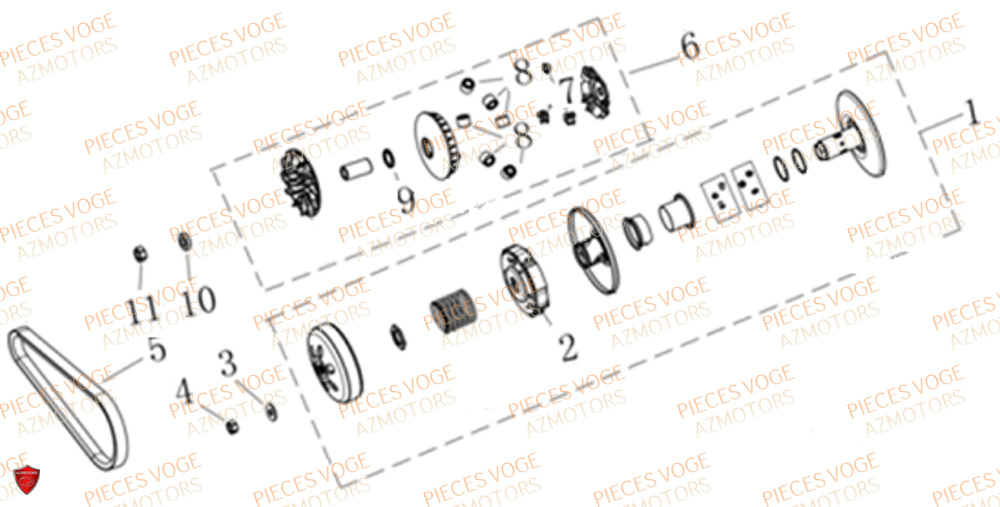 Variateur Courroie VOGE Pièces Voge SR_1 EURO 5