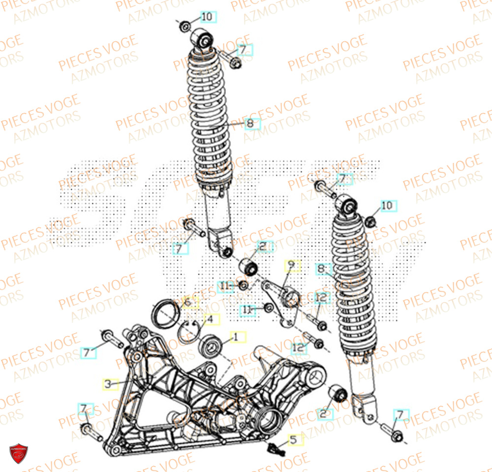 Amortisseur VOGE Pièces Voge SR4 LUXE EURO 5+