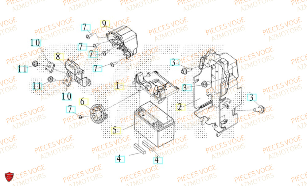Batterie VOGE Pièces Voge SR4 LUXE EURO 5+