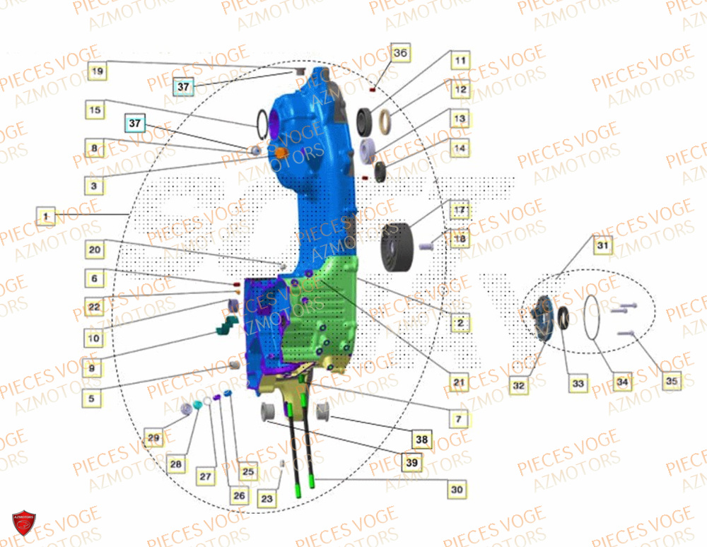 Carter Gauche VOGE Pièces Voge SR4 LUXE EURO 5+