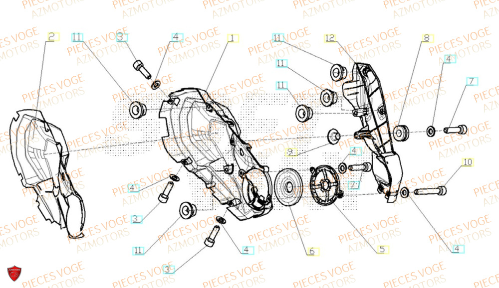 Couvercle Transmission VOGE Pièces Voge SR4 LUXE EURO 5+