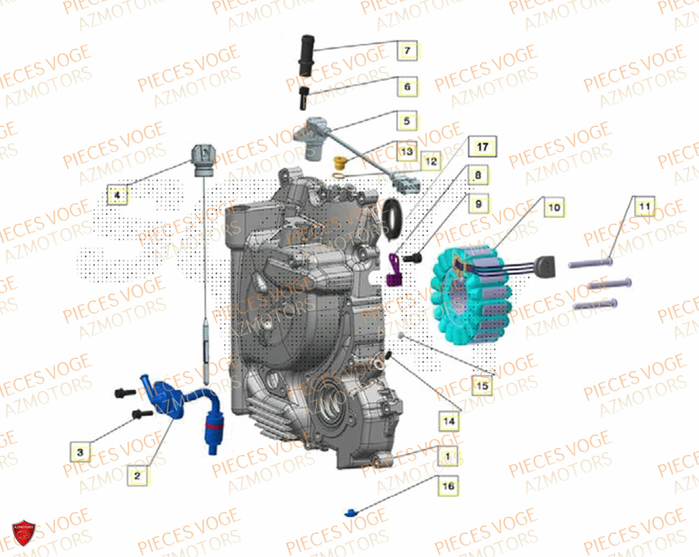 Couvre Carter Droit VOGE Pièces Voge SR4 LUXE EURO 5+