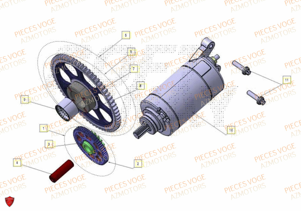 Demarreur VOGE Pièces Voge SR4 LUXE EURO 5+