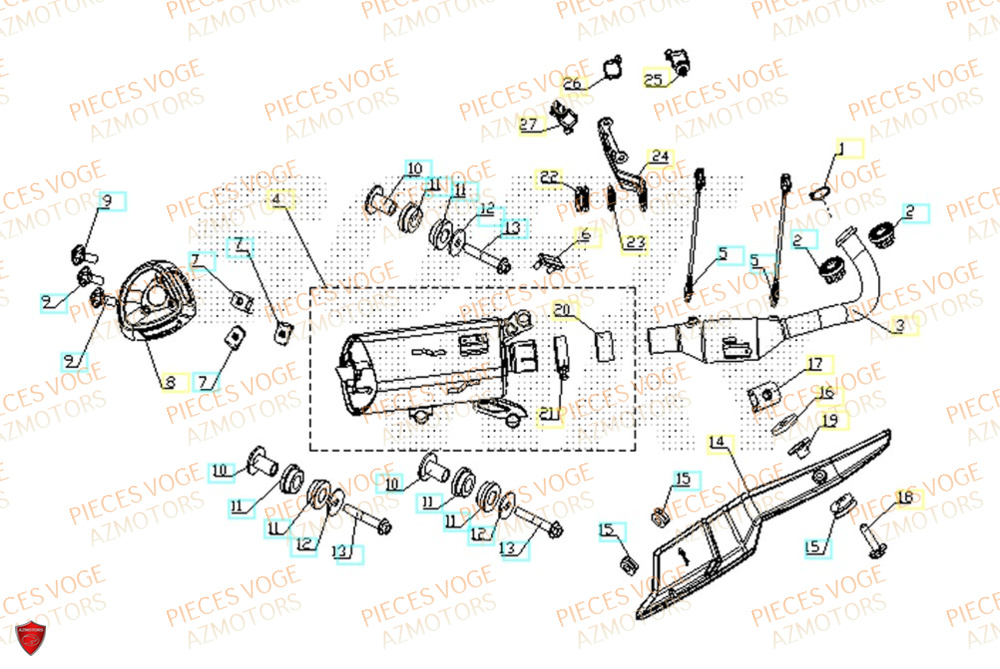 Echappement VOGE Pièces Voge SR4 LUXE EURO 5+