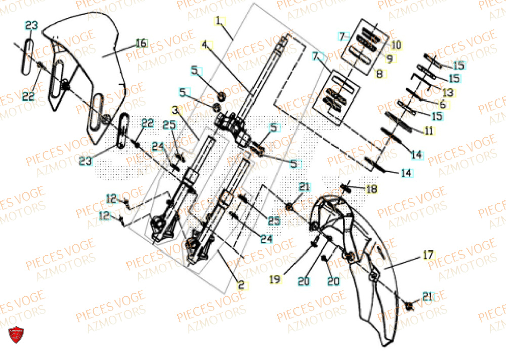 Fourche VOGE Pièces Voge SR4 LUXE EURO 5+