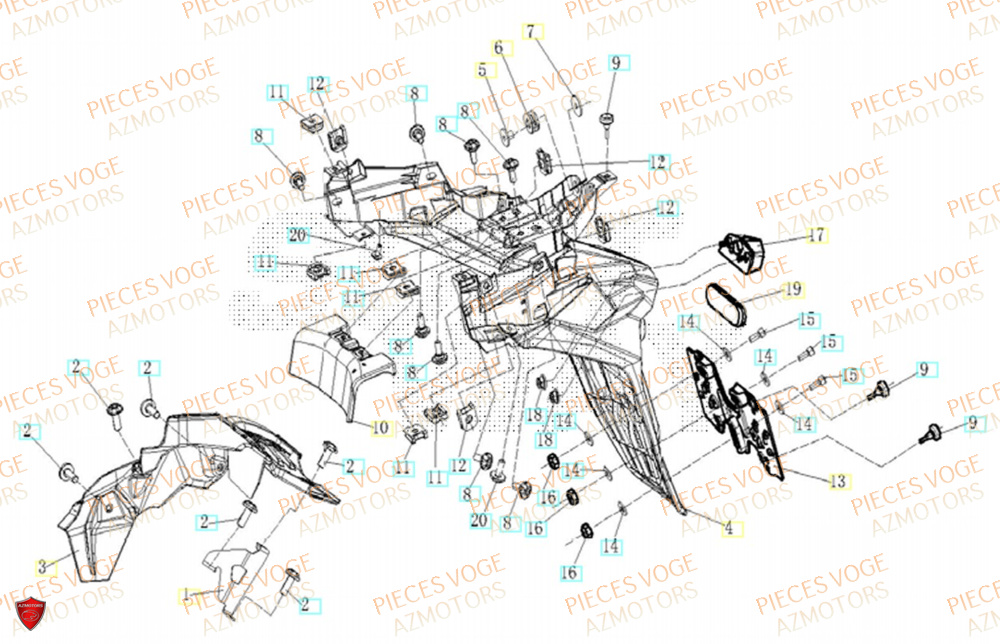 Garde Boue Arriere VOGE Pièces Voge SR4 LUXE EURO 5+