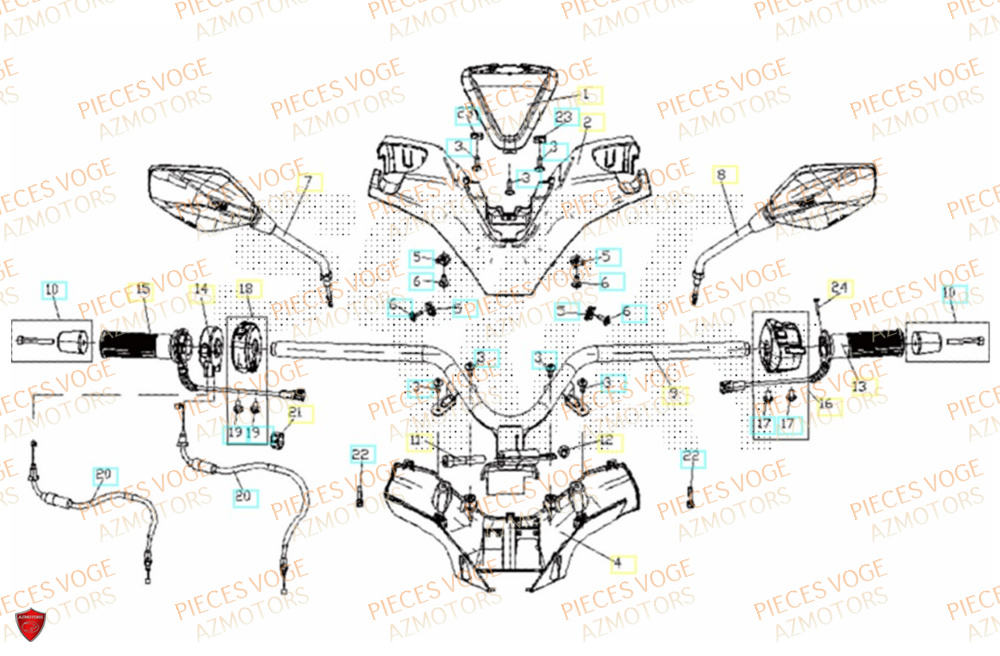 Guidon VOGE Pièces Voge SR4 LUXE EURO 5+