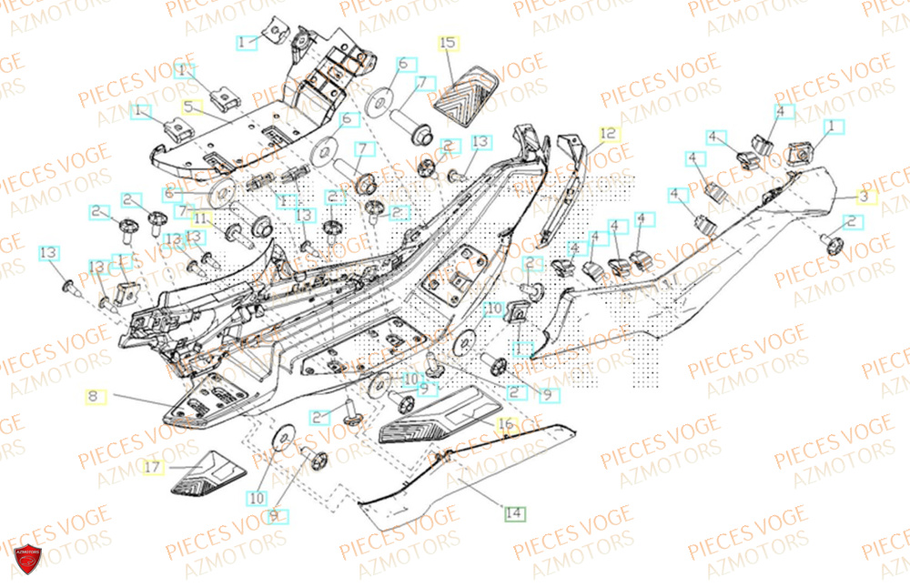Marche Pied Droit VOGE Pièces Voge SR4 LUXE EURO 5+