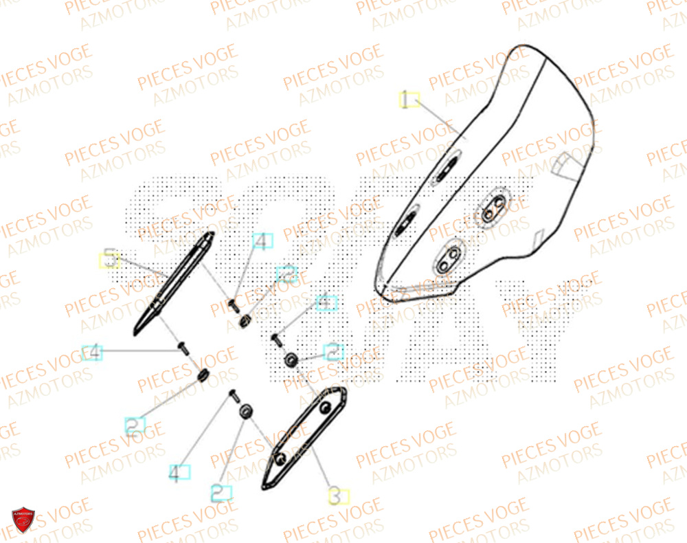 Pare Brise VOGE Pièces Voge SR4 LUXE EURO 5+