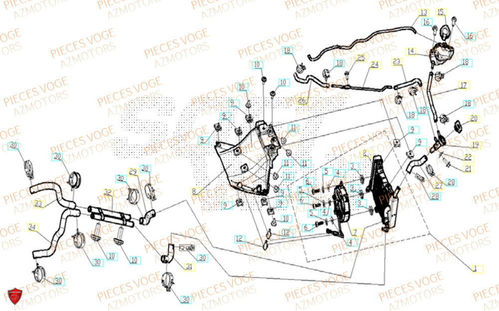 Refroidissement VOGE Pièces Voge SR4 LUXE EURO 5+