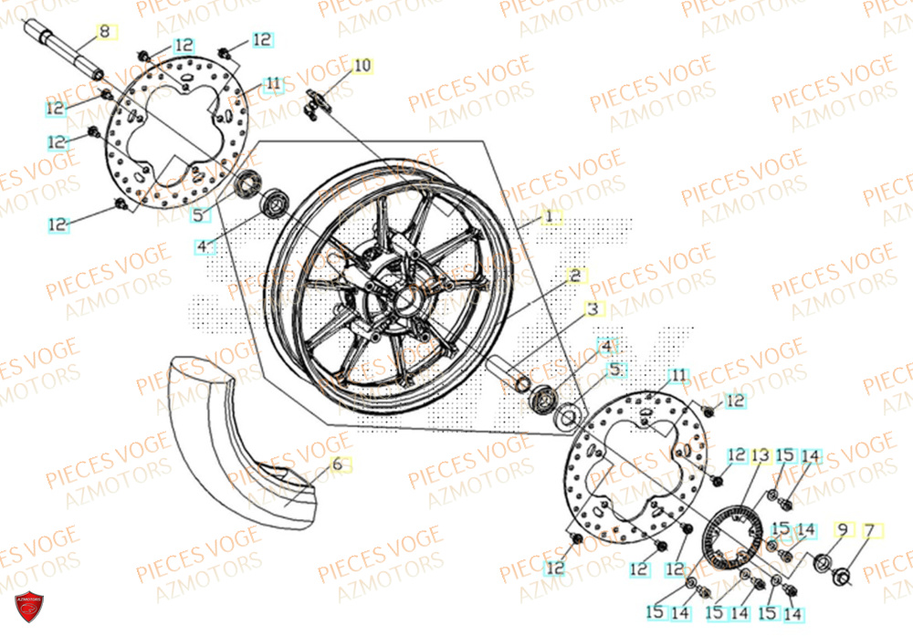 Roue Avant VOGE Pièces Voge SR4 LUXE EURO 5+