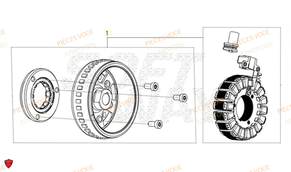 Alternateur AZMOTORS Pièces Voge SR450X EURO 5+