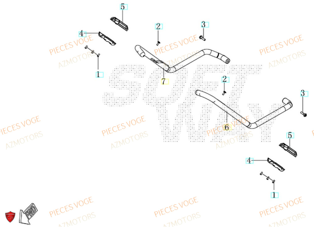 Arceau De Protection AZMOTORS Pièces Voge SR450X EURO 5+