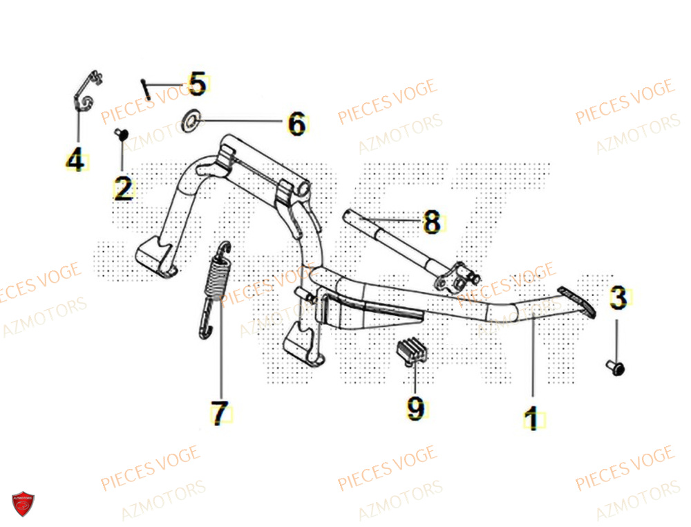 Bequille Centrale AZMOTORS Pièces Voge SR450X EURO 5+