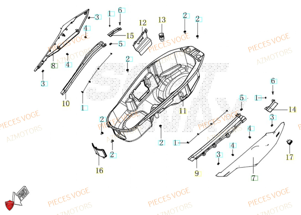 Carenage Arriere AZMOTORS Pièces Voge SR450X EURO 5+