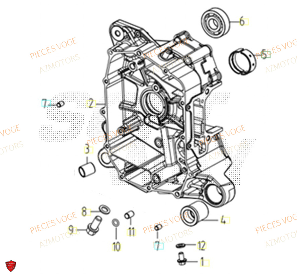 Carter Droit AZMOTORS Pièces Voge SR450X EURO 5+