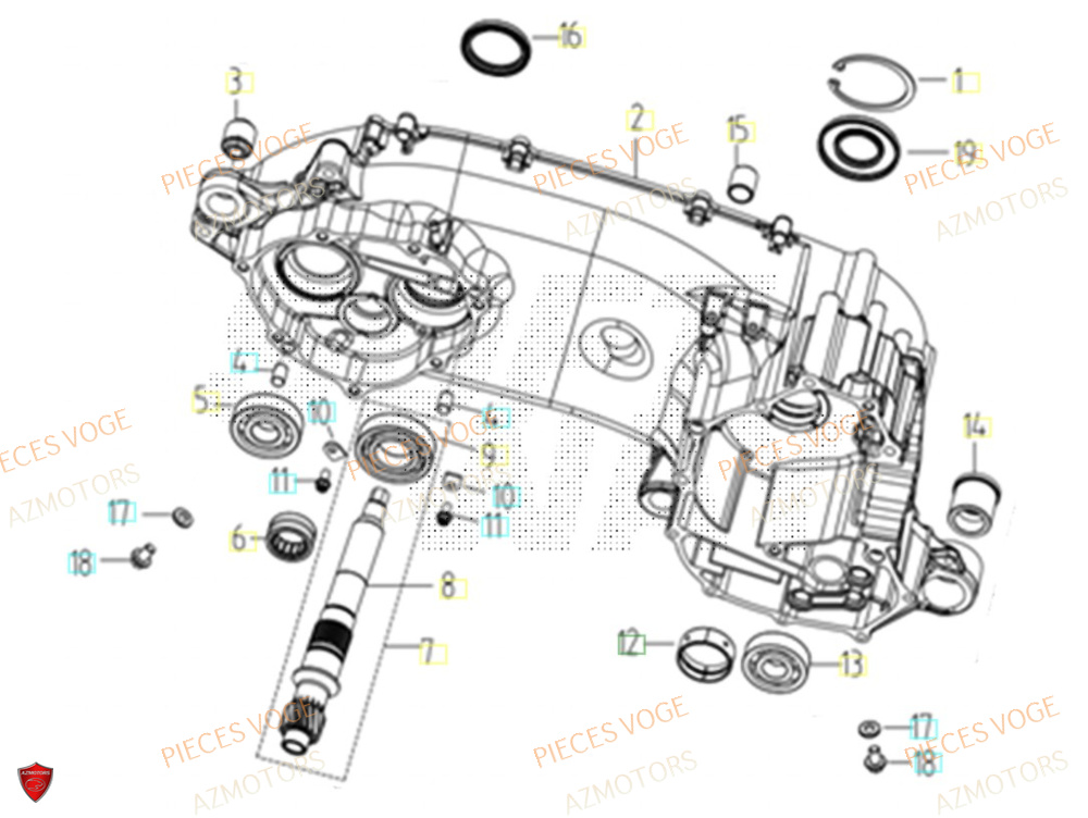 Carter Gauche AZMOTORS Pièces Voge SR450X EURO 5+