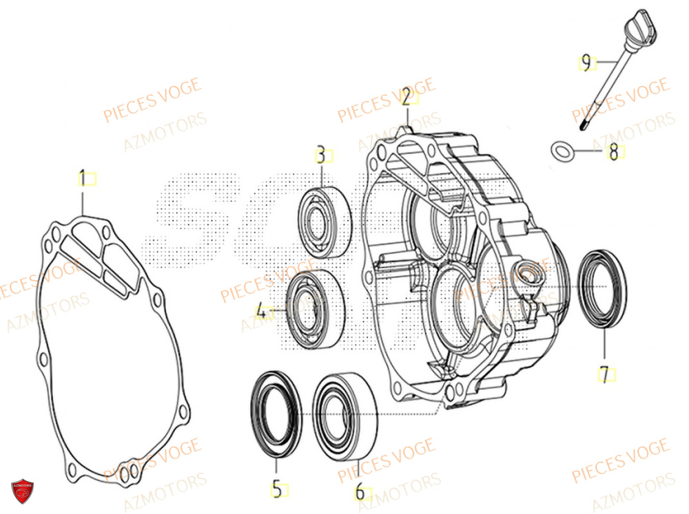 Couvercle Transmission AZMOTORS Pièces Voge SR450X EURO 5+