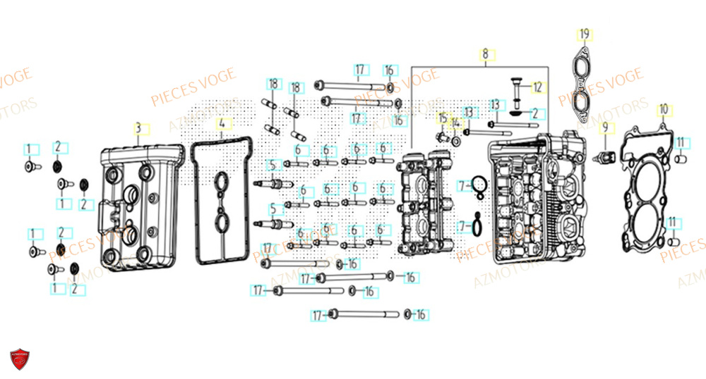 Culasse AZMOTORS Pièces Voge SR450X EURO 5+