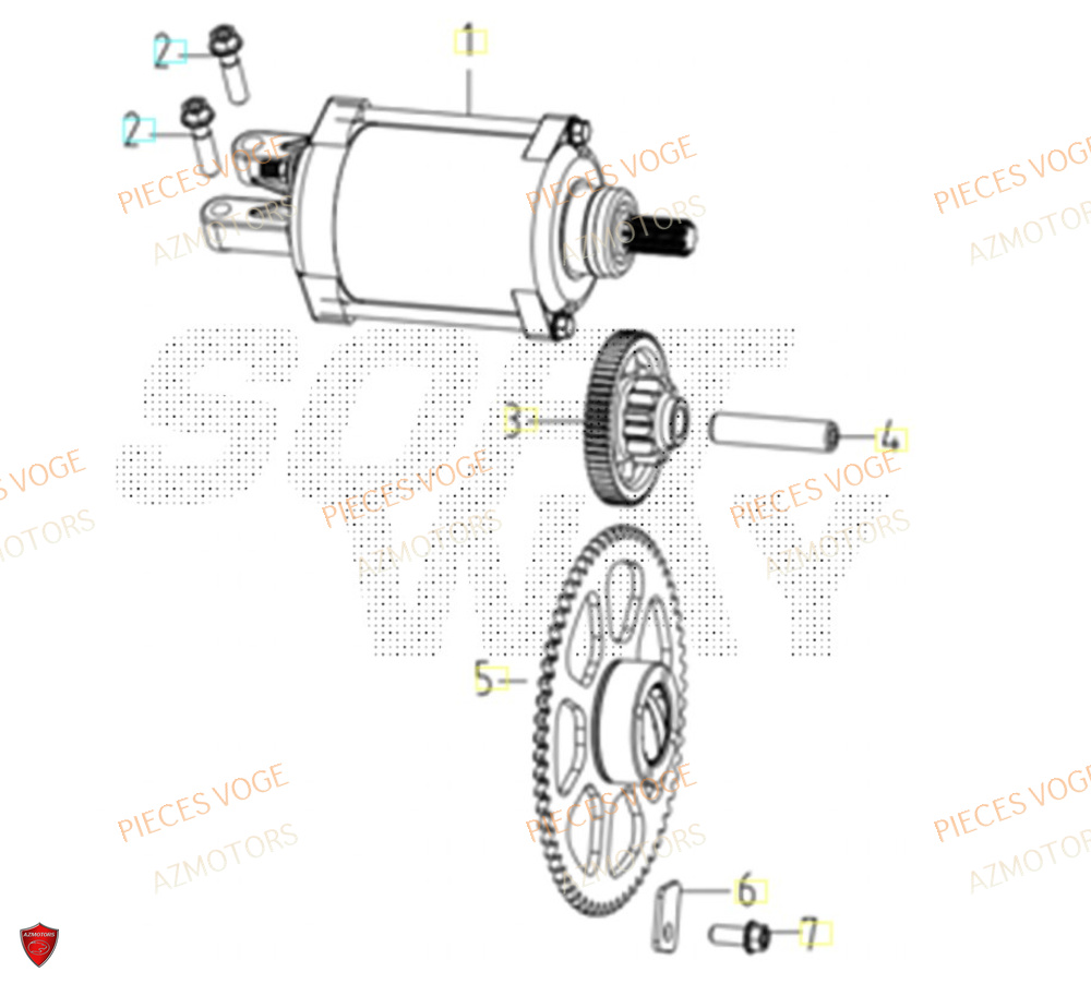 Demarreur AZMOTORS Pièces Voge SR450X EURO 5+