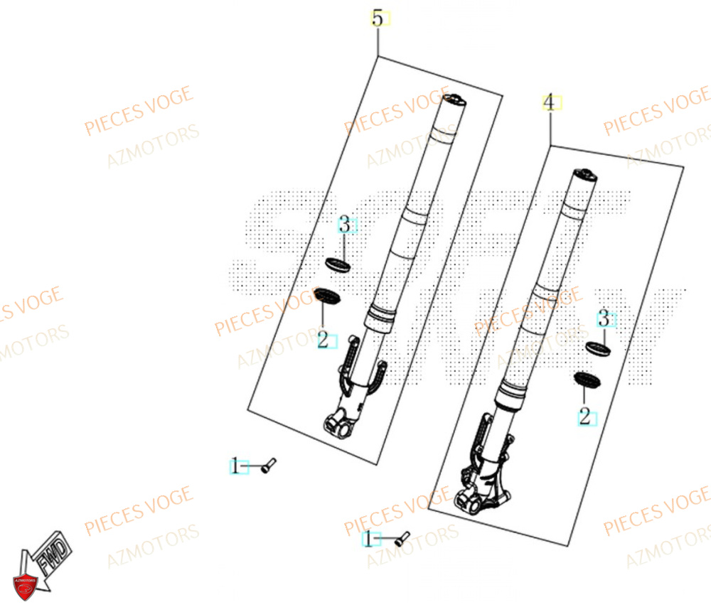 Fourche AZMOTORS Pièces Voge SR450X EURO 5+
